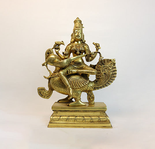 brass saraswati statue